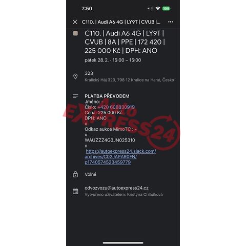 🟤Zadní diferenciál LWV 3.0BiTDI 240KW CVUB Audi A6 C7 4G FL