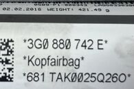 VW Passat B8 kombi r.v. 2016 pravý stropní airbag 3G0880742E