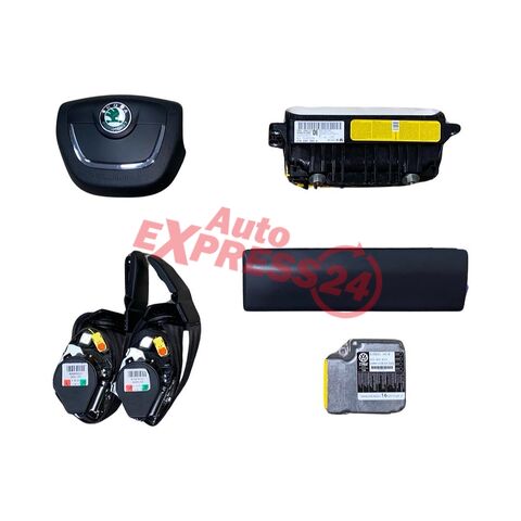 Superb 2 sedan r.v. 2012 airbagová sada air řidič 1Z0880201AK, kabílek 3T0971584, jednotka 3T0959655C, air kolena 3T1880841B, pásy 3T1857702 a 3T1857701, air spolujezdec 3T0880204A