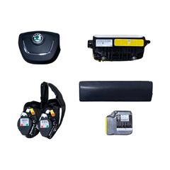 Superb 2 sedan r.v. 2012 airbagová sada air řidič 1Z0880201AK, kabílek 3T0971584, jednotka 3T0959655C, air kolena 3T1880841B, pásy 3T1857702 a 3T1857701, air spolujezdec 3T0880204A